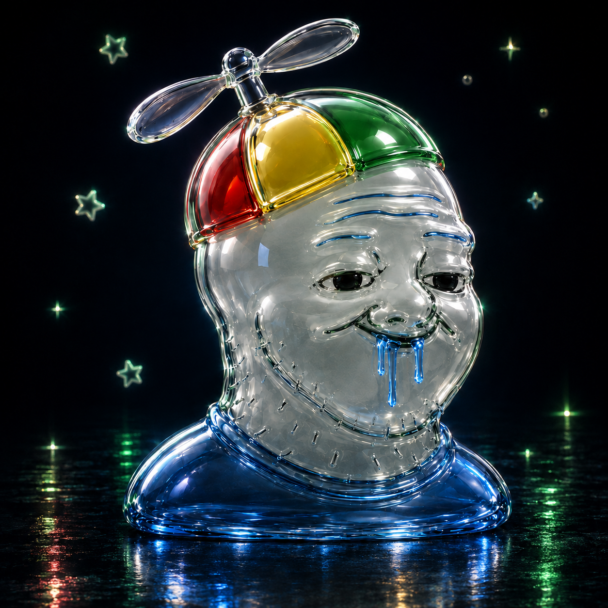Propeller Head glass mascot artwork